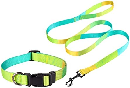 MypeTags Dog Collar and Leash Set, colarinho de cachorro retrátil Coloque de colarinho de cachorro Cores de gradiente, colarinho para cães para cães médios