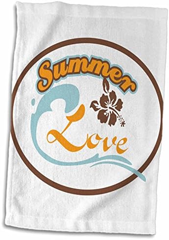 3drose Anne Marie Baugh - Ilustrações - Oval com Summer Love Words - Toalhas