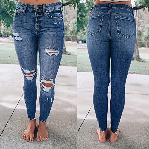 Calça de jeans de tamanho grande feminino
