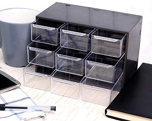 caixa de armazenamento Desktop de 3 camadas transparente Gabinete de armazenamento de gavetas Múscuras domésticas