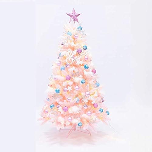 Árvore de Natal artificial rosa zyzmh, árvore cheia de abeto articulada, com suporte de metal, montagem fácil, para uso interno e externo