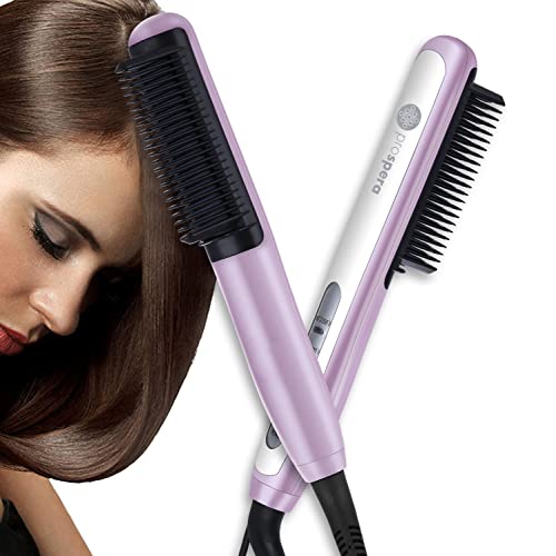 Prospera Hair Alisadores pente rosa, ptc pente de alisamento de alisador de cabelo PTC para mulheres com 3 temperaturas de