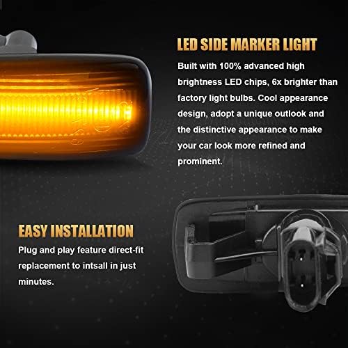 D-Lumina LED Marcador de luz Montagem de luz Smoked Lente sequencial Blink Amber Para Mitsubishi Lancer Evolution