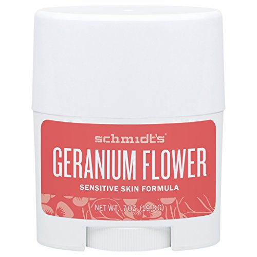 Schmidt Gerânio Flower Sensitive Skin Deodorante Natural Stick Travel Tamanho de 0,7 onças / 19,8 gramas