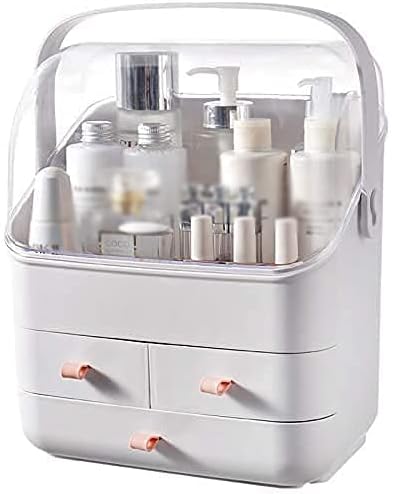 Organizador de armazenamento de maquiagem Xialiuxia com gavetas Caixa de armazenamento cosmético com capa livre de poeira Handelinha