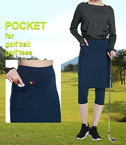 Saias modestas com leggings capri com saia anexada para mulheres saia de golfe Saias ativas com leggings