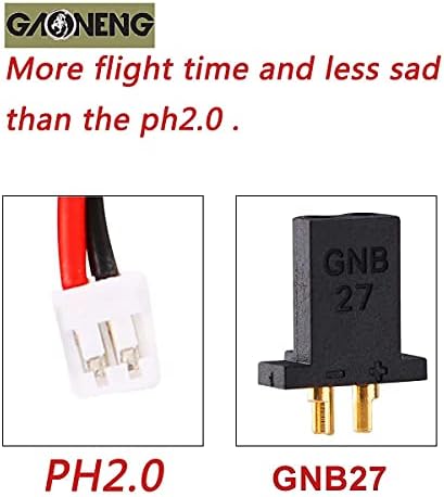 5Pairs GNB GNB27 Conjunto de conector masculino fêmea de 1,0 mm de banana para GNB27 Adaptador de plugue FPV 1S WHOOP DRONE Bateria