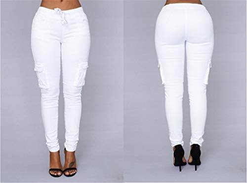 Andongnywell Women's Casual Pants Casual Multi-Pockets Cargo Moda Joggers Gym Casa Longa calça de calça longa