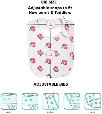 Kiddystar Premium, babadores de criança orgânica de algodão, babadores de bebê extra grandes para meninas, item perfeito