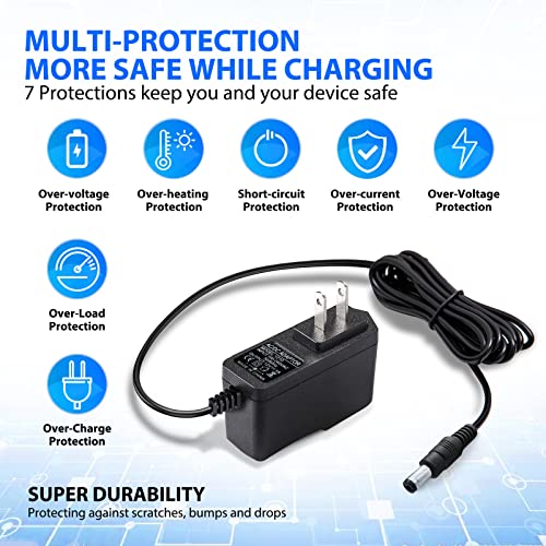12V AC DC Adapter Power Cord Fit for Sony PS-LX310BT Sony Blu Ray DVD, Audio-Technica AT-LP60X LP120, Sony BDP-S3500 BDP-S3700 BDP-S1700 BDP-S1500 S6500 S6700 BX320 S1200 s3200 Charger Cable