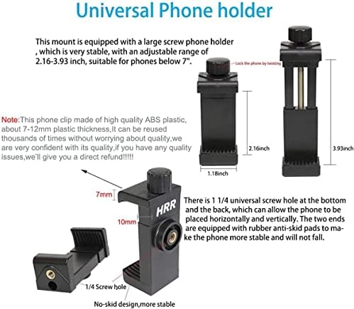 Pelambia do telefone do celular Mount Phone Phone Selfie Pescoço Kit para POV/VLOG, clipe de telefone celular ajustável compatível com