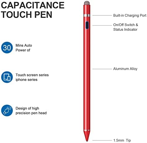 Canetas de caneta ativa para telas de toque, lápis ativos Smart Digital Pens Fine Point Point Pen compatível com iPhone iPad, Samsung/Android