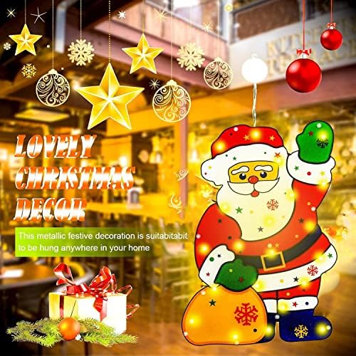 Luzes de Natal Silhueta de janela Ornamentos festivos - penduramento e iluminação de mesa Ornamentos de Natal - Luzes de Natal