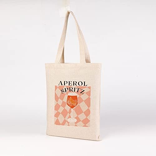 Aperol Spritz Tote Ideia Presente Tote sacolas Reutilização de sacolas reutilizáveis ​​Bolsas de compras reutilizáveis ​​Bolsa de bolsa de compras casual diária