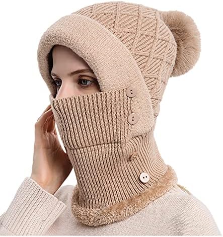 Hood Ski Face máscara de capacete pilotagem a frio inverno à prova de frio mulheres integradas integradas ao ar livre chapéu