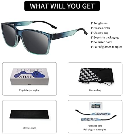 Óculos de sol polarizados para homens para homens, óculos de sol quadrados para condução de pesca, óculos de sol retrô Proteção UV