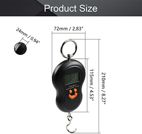 Utoolmart Calabash escala preta LCD Digital Mini Conveniência Holdit Hand Pesando Ponteiro Numeral para pesar 1pcs