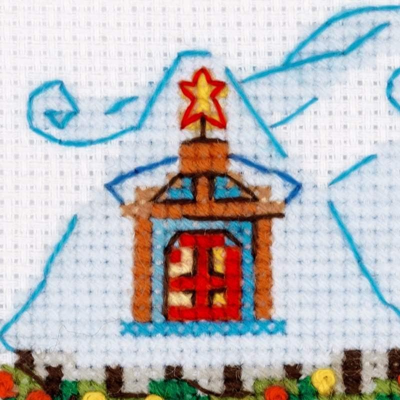 Riolis Cabin Sleigh Counted Cross Stitch Kit-6 x6 14 contagem