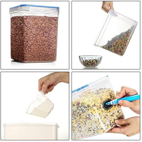 Recipientes de armazenamento de alimentos - Hangos Cereal e recipientes de plástico herméticos seco, conjunto de 8 recipientes