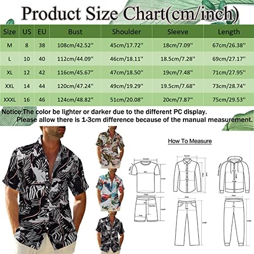 Camisa havaiana de Zdfer para homens Button Floral Impresso Down camisetas de manga curta Fit Fit Summer Summer Spread