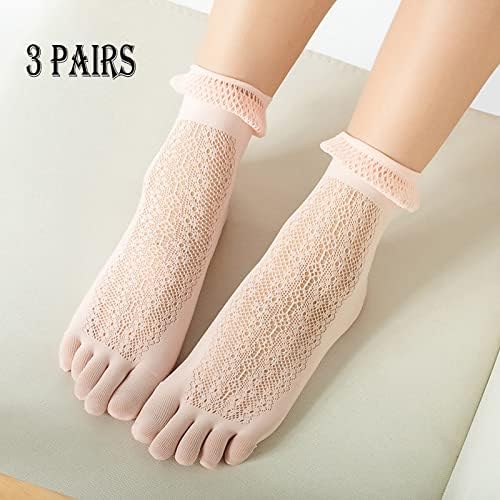 3 pares mulheres meias de renda sólida meias de puffle oco não deslize meias de dedão meias de inverno unissex