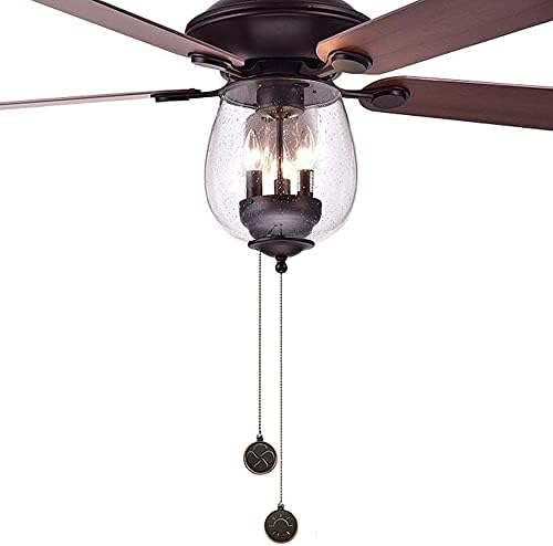 Ze-268s6- ventilador de teto Pull Chain Fan puxa leve e ventilador decorativo 2pcs Fan de bola de miçangas Corrente, puxadores de ventilador com conector, Orb