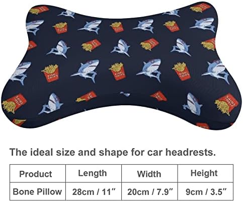 Pillow de pescoço de tubarão e chips de 2 travesseiros de apoio de cabeça em forma de osso para o carro de viagem para casa decorativa