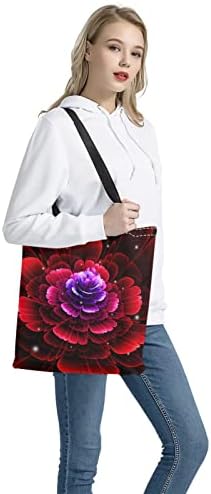 Bolsa de compras suhoaziia para mulheres fofas de animal com estampa de flores para meninas reutilizáveis ​​Bolsa de supermercado