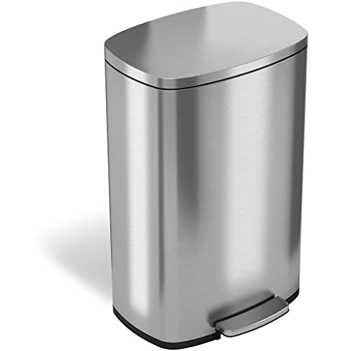 Nurcix 13,2 gal / 50 l lixo de cozinha de aço inoxidável etano