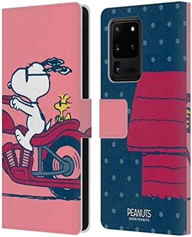Projetos de capa de cabeça oficialmente licenciados Peanuts Snoopy & Woodstock Metades e risos Caso de Caixa de Livro de Couro Compatível com Samsung Galaxy S20 Ultra 5G
