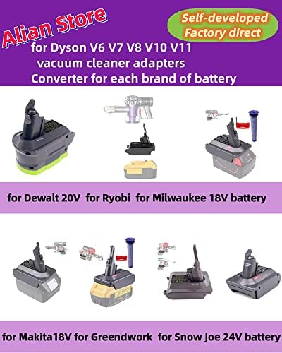 Adaptador de bateria V6 para Ryobi 18V Battery Work for Dyson V6 Series A vácuo SV03 SV04 DC58 DC62 Converter