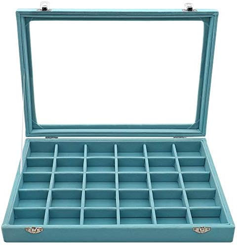Sky PIEA 30 Grade Velvet Glass Jewelry Box Jewellery Organizer Brincha Ring Storage Solder Case Caixa