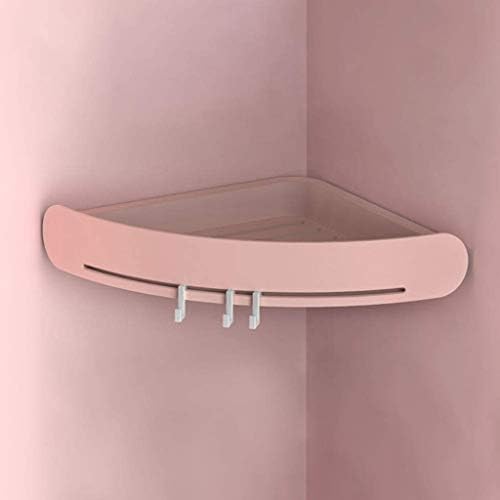 Wxxgy com prateleira de gancho ajustável sem necessidade de perfurar prateleira de banheiro prateleira de chuveiro de chuveiro de parede montado na parede montado na parede rack/rosa