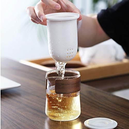 Conjunto de chá de viagem Jydqm Conjuntos de chá portáteis de cerâmica com estojos com estojos com copos de chá de filtro de