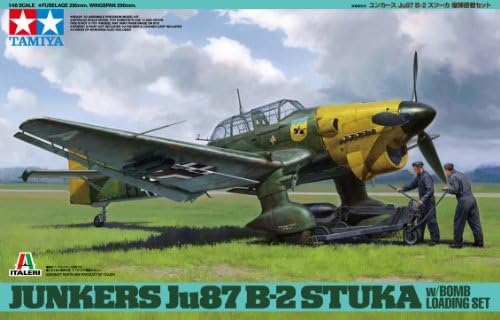 Modelos Tamiya Ju 87B-2 Stuka com conjunto de carregamento de bombas