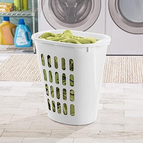 AOTK Open plástico cesto de lavanderia, branco, conjunto de 6