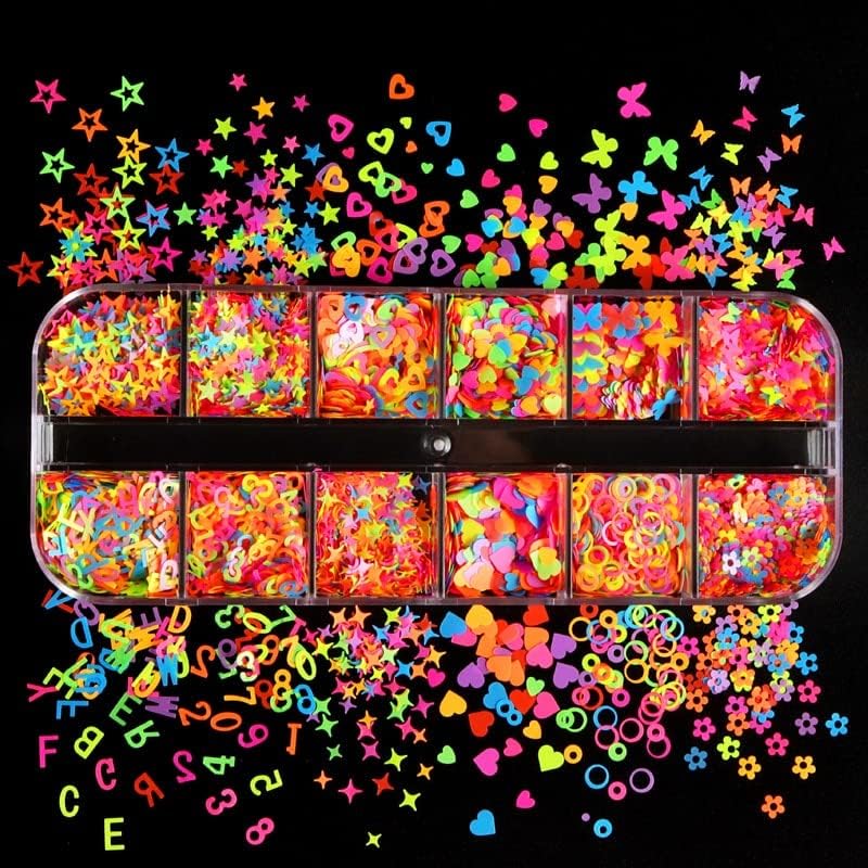 12 grades conjuntos de unhas jóias lantejas coloridas Butterfly Love Flower Diy UNIF Art Charms Design Decorações Acessórios
