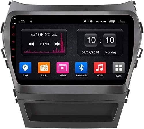 Android de 9 polegadas 8.1 GPS Navigation Autoradio para hy.un.dai ix45 Santa Fe 2013-2018, FM/Bluetooth/WiFi/Câmera de exibição