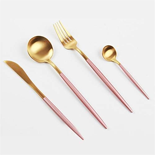 24pcs Gold Dinnerware Conjunto de utensílios de aço inoxidável Conjunto de tabela de faca Faca de falhas de talheres de talheres de talheres
