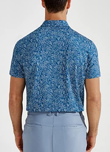 Camisas de golfe yovvi para homens de manga curta seca rápida fit