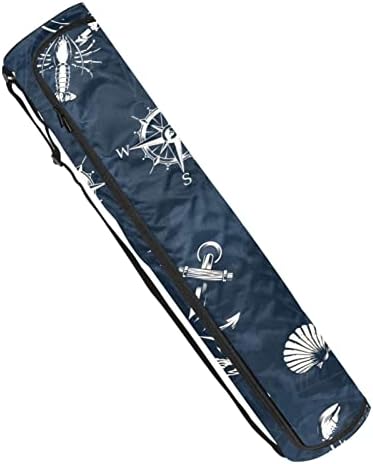 Bolsa de tapete de ioga ratgdn, navio náutico de navegação de navegação de bússola de bússola de lagosta de lagosta do peixe-espada de ioga portador de tape