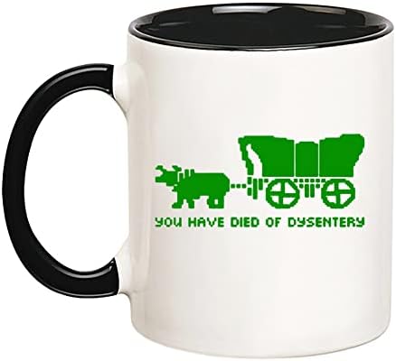 FoNhark - você morreu de disenteria, Oregon Trail, 90s, caneca infantil, caneca de café de jogo, caneca/xícara de café de 11