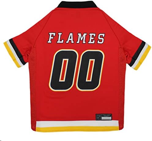 NHL Calgary Flames Jersey para cães e gatos, grande. - Deixe seu animal de estimação ser um verdadeiro fã da NHL!
