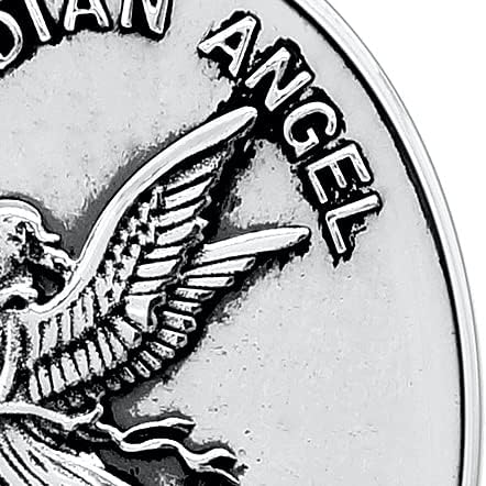 Venicebee Guardian Angel Charm Pingente Protecção de Medalha Amuleto Sólido 925 Colar de prata esterlina Itália, corrente de prata de
