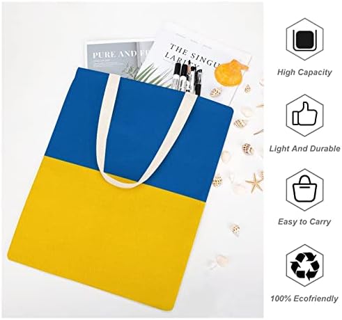 Bandeira da Ucrânia Feminina Sacos de Mercearia Reutilizáveis ​​de Bolsa Reutilizável