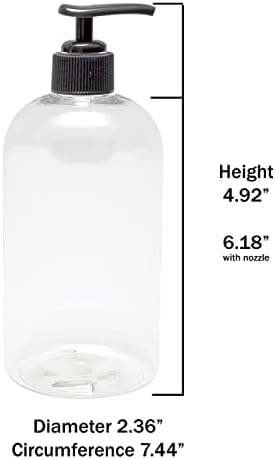 Garrafas Baire 8 oz de garrafas plásticas vazias com recarga com bomba - sabão, chuveiro, loção, óleo de massagem, viagem - 6 pacote, rótulos à prova d'água, animais de estimação, BPA grátis EUA