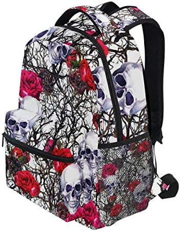 Backpack Ice Fire Skull Rose Bookbag Hippo School School for Boys Girls Elementary School Gindergarten Viagem Casual Bag