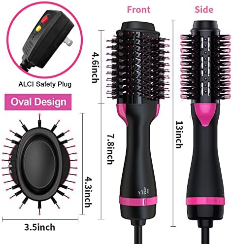 Escova de escova de escova de cabelo escova de secador em um, escova de ar quente profissional 4 em 1 um passo secador