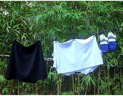 Viagem de varal, varal portátil retrátil com prendedores de roupas de 12 pcs para secagem de lavanderia interna, acessórios