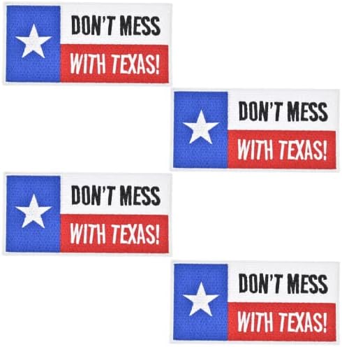 4pcs não mexem com manchas de bordados de crachá da bandeira do Texas State para roupas, costure/ ferro em remendos para roupas, camisetas, mochilas, jeans, chapéus, decorações de roupas